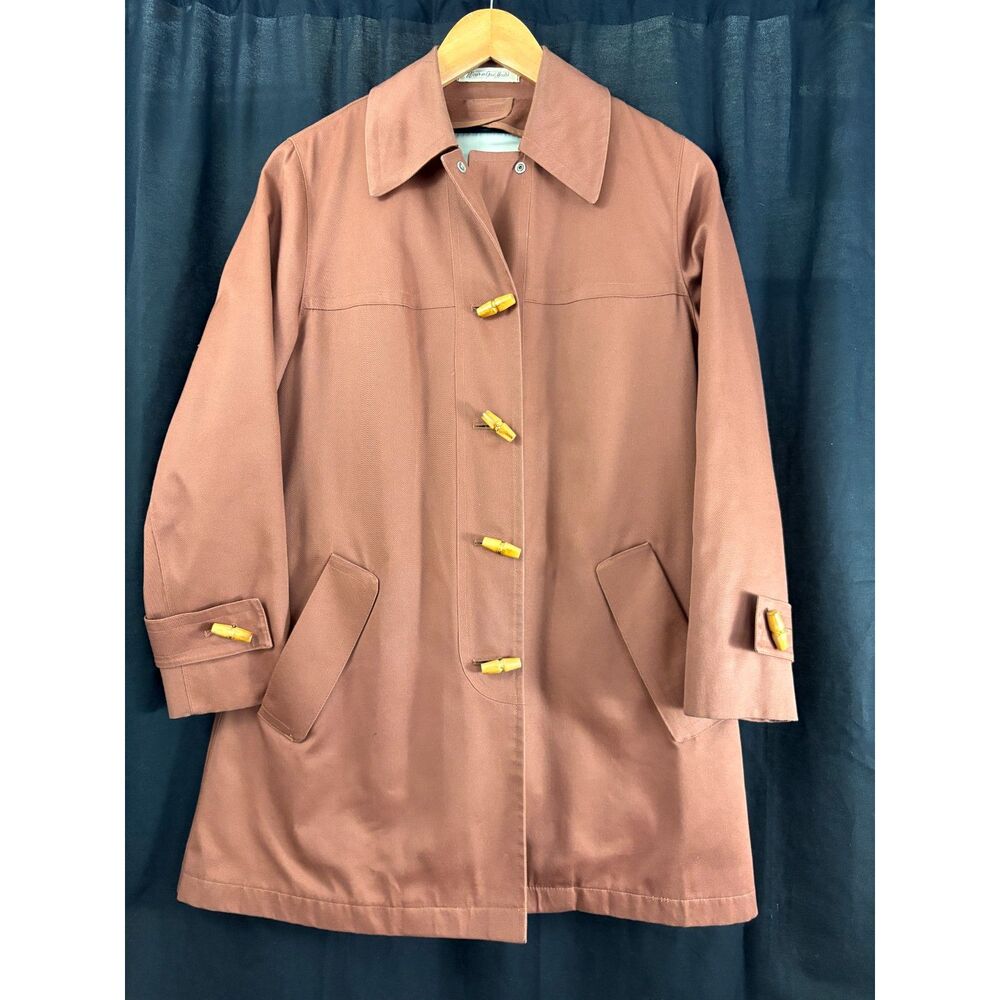 Vintage 70s Misty Harbor Jonathan Logan Coat Women Plaid Wool Liner Toggle